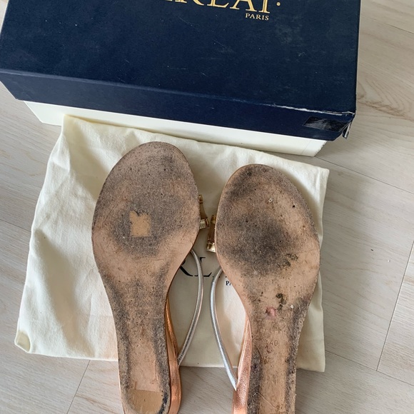 Strappy mini wedge metallic sandal/slides - Picture 5 of 5